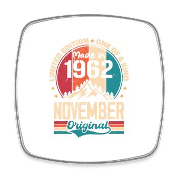 Novembre 1962 Millésime Vintage Anniversaire Rétro - Magnet carré - blanc - Devant