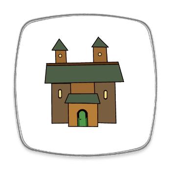 Castle, Middle Ages, Knights, Castle, Fairytale, Fortress - Square fridge magnet - white - Front