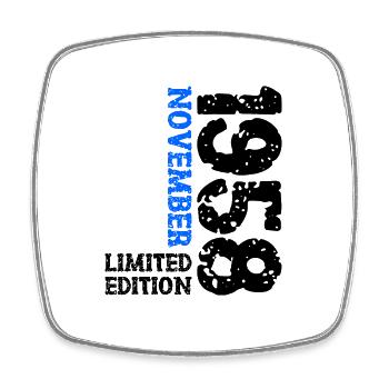 1958 November Limited Edition 65th Birthday Decoration - Square fridge magnet - white - Front