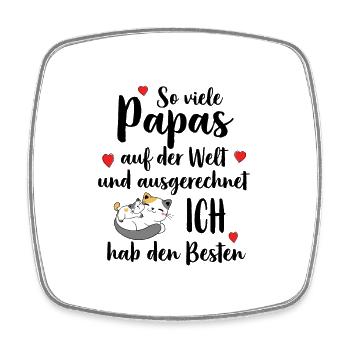 So Viele Papas Ich Hab Den Besten Bester Papa - Viereckiger Kühlschrankmagnet - Weiß - Vorne