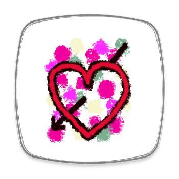 Saint-Valentin coeur coeurs flèche amour mariage - Magnet carré - blanc - Devant