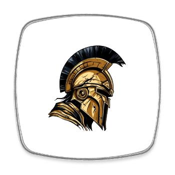 Spartan Helmet Gladiator Sparta Warrior - Square fridge magnet - white - Front