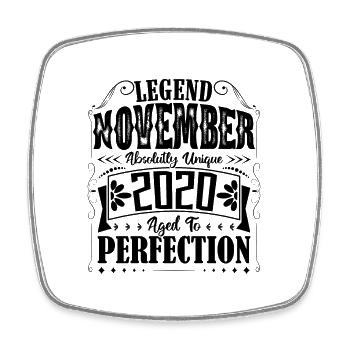 November 2020. Birthday Gift November 2020 - Square fridge magnet - white - Front