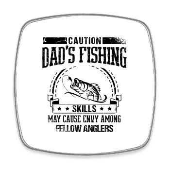 Angeln Papa Papa Fischer Childern Lustiger Fisch So - Viereckiger Kühlschrankmagnet - Weiß - Vorne