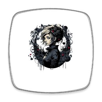 Hübsches Gothic emo girl - Viereckiger Kühlschrankmagnet - Weiß - Vorne