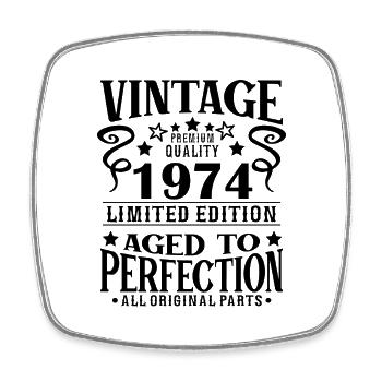 Retro Vintage 1974 Anniversaire 50 Ans Né en 1974 - Magnet carré - blanc - Devant