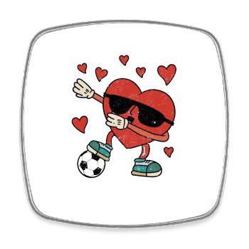 Dabbing Heart Dab Dance Mignon Saint-Valentin Football - Magnet carré - blanc - Devant