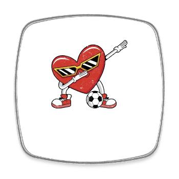 Dabbing Heart Dab Dance Mignon Saint-Valentin Football - Magnet carré - blanc - Devant