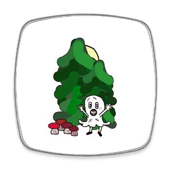 Wald Gespenst Geist Oktober Pilze Tannen Natur - Viereckiger Kühlschrankmagnet - Weiß - Vorne