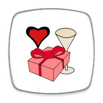 Gift Idea Mother's Day Birthday Greetings Hearts - Square fridge magnet - white - Front