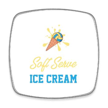 Funny Volleyball If You Want A Soft Serve Go Get - Viereckiger Kühlschrankmagnet - Weiß - Vorne