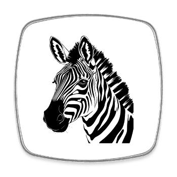 zebra kopf - Viereckiger Kühlschrankmagnet - Weiß - Vorne