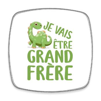 Je Vais être grand frère, Cadeau Grand Frère - Magnet carré - blanc - Devant