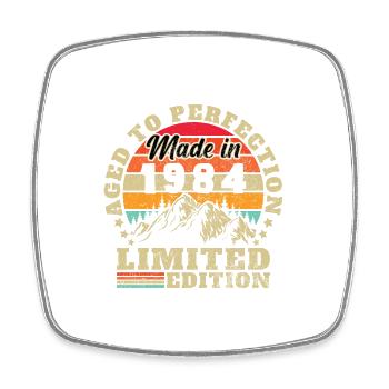 Original 1984 40th Anniversary Vintage Geschenk - Viereckiger Kühlschrankmagnet - Weiß - Vorne