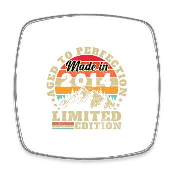 2014 Vintage Retro Geburtstagsgeschenk - Viereckiger Kühlschrankmagnet - Weiß - Vorne