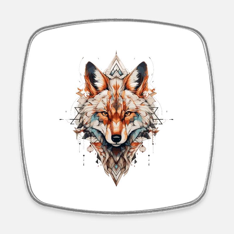 Fox - Square fridge magnet - white