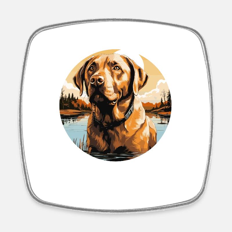 Labrador - Magnet carré - blanc