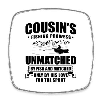 Pêche Cousin Pêcheur Cousins Drôle Poisson Perfec - Magnet carré - blanc - Devant