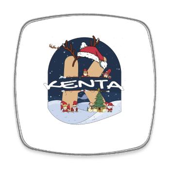 Impressionnant Kenta nom w chapeau de père Noël dans le thème de Noël - Magnet carré - blanc - Devant