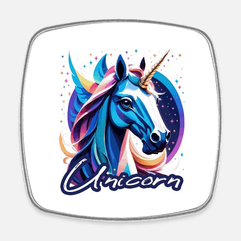 Unicorn - Square fridge magnet - white
