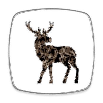 Cerf - Magnet carré - blanc - Devant