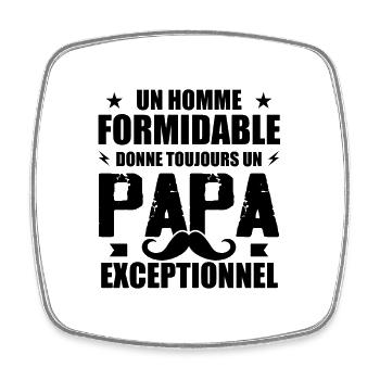Un Papa Exceptionnel Humour Cadeau Fête Des Pères - Magnet carré - blanc - Devant
