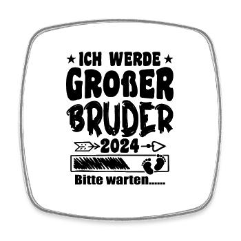 Ich werde Großer Bruder 2024 - Viereckiger Kühlschrankmagnet - Weiß - Vorne