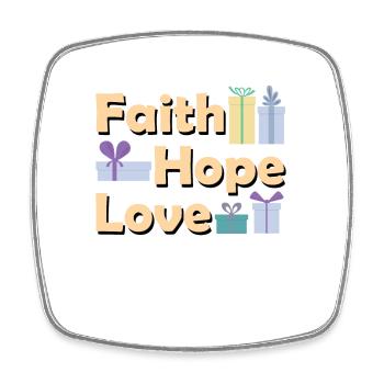Religious Family Christmas Matching Costume Faith - Square fridge magnet - white - Front