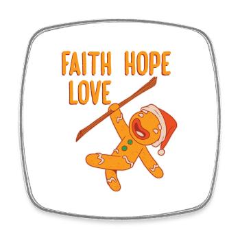 Faith Hope Love Religious Christmas Costume - Square fridge magnet - white - Front