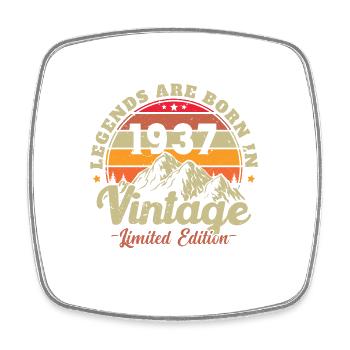 Legends Were Born in 1937 Vintage Gift - Square fridge magnet - white - Front