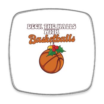 Deck The Halls With Basketball Player Coach - Square fridge magnet - white - Front