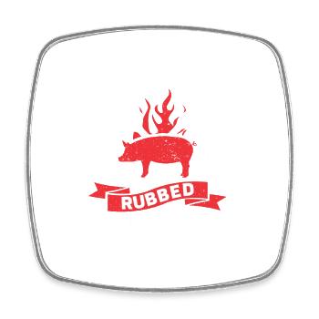 BBQ Pulled Pork Schwein Grill - Square fridge magnet - white - Front