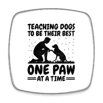 Dresseur de chiens Dressage de chiens Dressage de chiens Soins aux animaux de compagnie Pr - Magnet carré - blanc - Devant