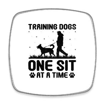 Dresseur de chiens Dressage de chiens Dressage de chiens Soins aux animaux de compagnie Pr - Magnet carré - blanc - Devant