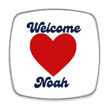 Noahwillkommen - Viereckiger Kühlschrankmagnet - Weiß - Vorne