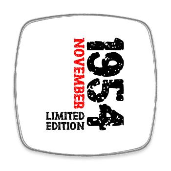 1954 November Limited Edition 69. Geburtstag Deko - Viereckiger Kühlschrankmagnet - Weiß - Vorne