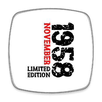 1958 November Limited Edition 65th Birthday Decoration - Square fridge magnet - white - Front