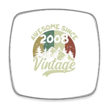 Vintage 2008 Birthday Gift 2008 - Square fridge magnet - white - Front