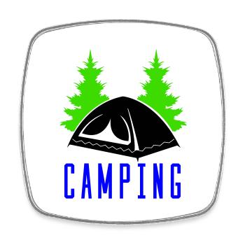 camping - Square fridge magnet - white - Front