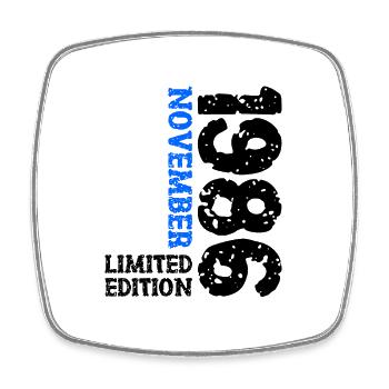 1986 November Limited Edition 37th Birthday Decoration - Square fridge magnet - white - Front
