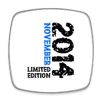 2014 November Limited Edition 9. Geburtstag Deko - Viereckiger Kühlschrankmagnet - Weiß - Vorne