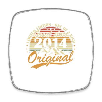 Original 2014 Jahrgang Retro Geburtstags Geschenk - Viereckiger Kühlschrankmagnet - Weiß - Vorne