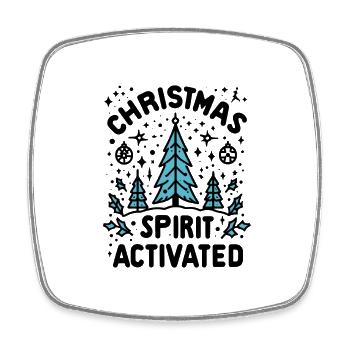 Christmas Spirit Activated - Square fridge magnet - white - Front