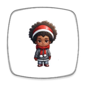 Idée cadeau Noël enfant 0-8 ans - Magnet carré - blanc - Devant