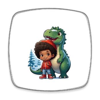 Sapin de Noël Dino - Magnet carré - blanc - Devant