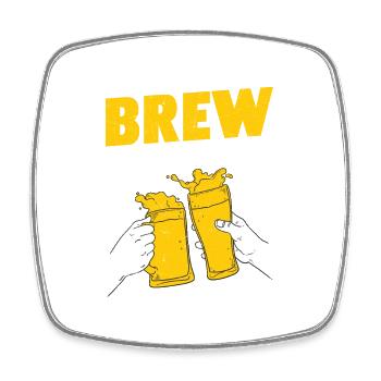 Brew Can Do It! Craft Beer Brewer Homebrew - Viereckiger Kühlschrankmagnet - Weiß - Vorne