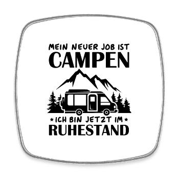 Renter Camping Geschenk - Viereckiger Kühlschrankmagnet - Weiß - Vorne