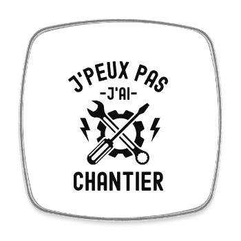 Atelier chantier - Magnet carré - blanc - Devant