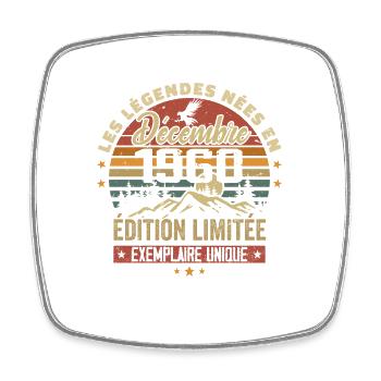 1960 Vintage Cadeau Anniversaire Décembre 1960 - Magnet carré - blanc - Devant