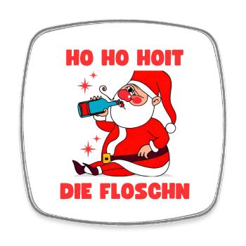 Betrunkener Weihnachtsmann - Viereckiger Kühlschrankmagnet - Weiß - Vorne